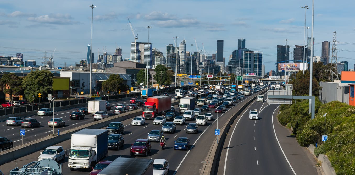 Busy Melbourne Freeway