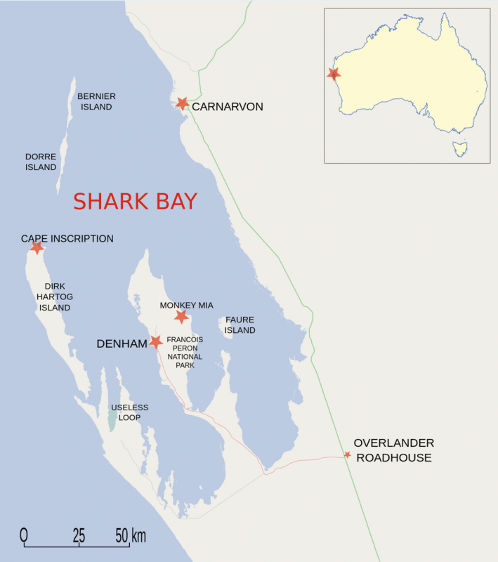 Map of Shark Bay region