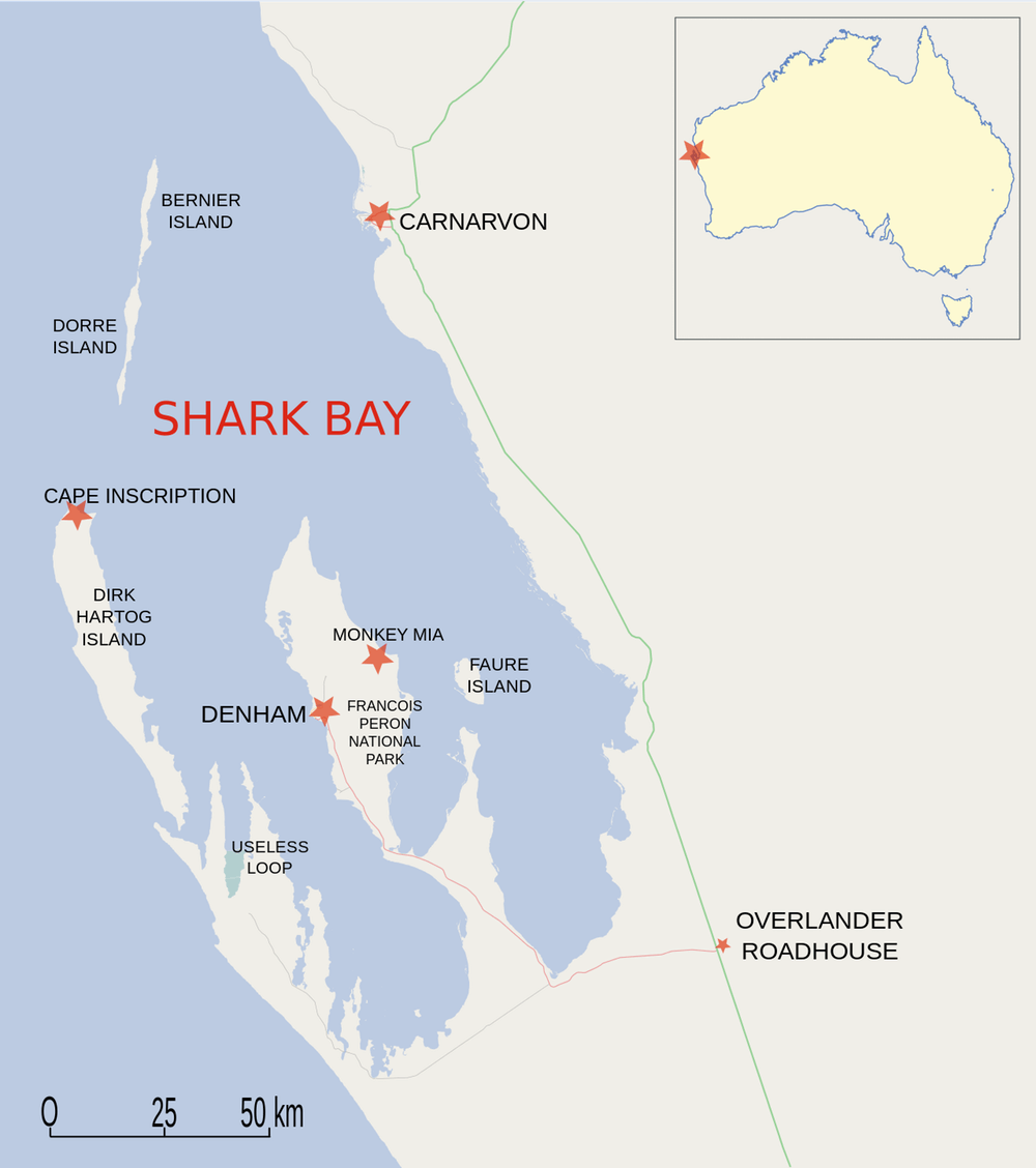 Map of Shark Bay region