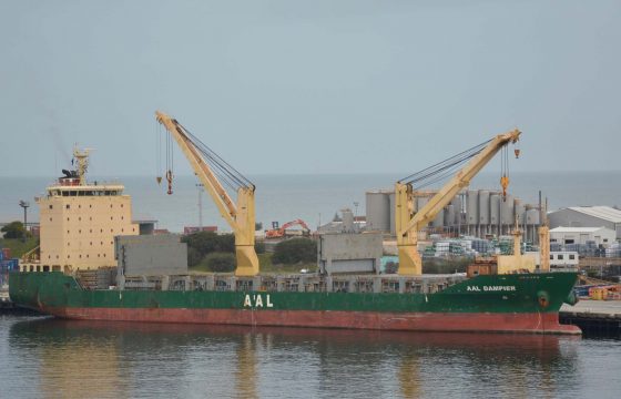 Large container ship in Fremantle port