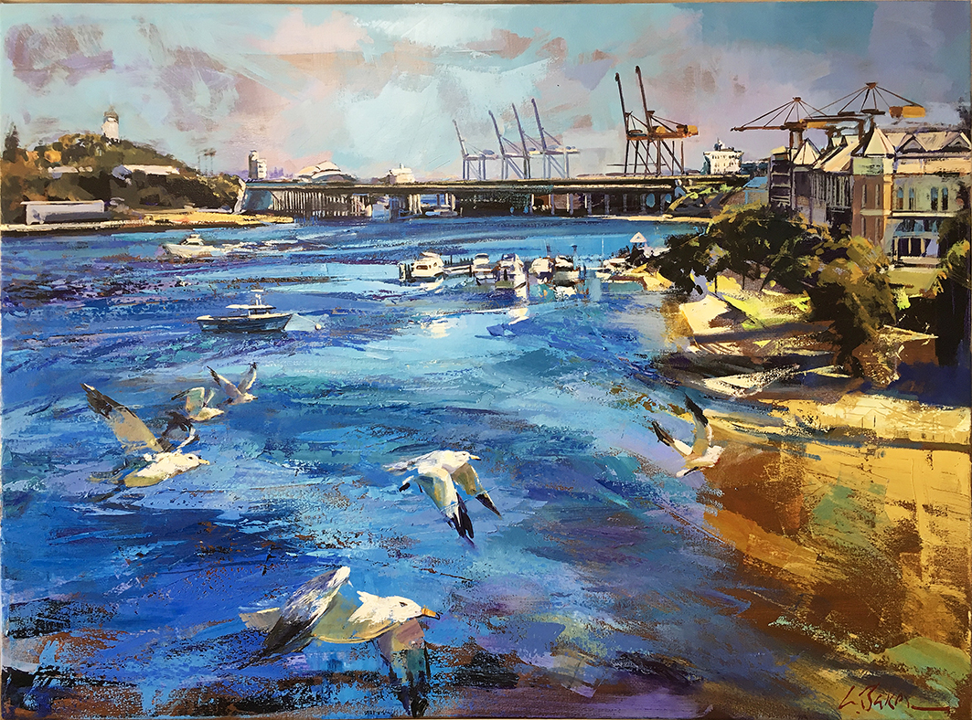Between Bridges Oil on canvas Greg Baker