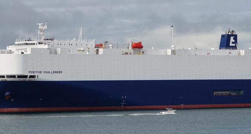 RO-RO vessel Positive Challenger in port the other day which is now on its way to Darwin