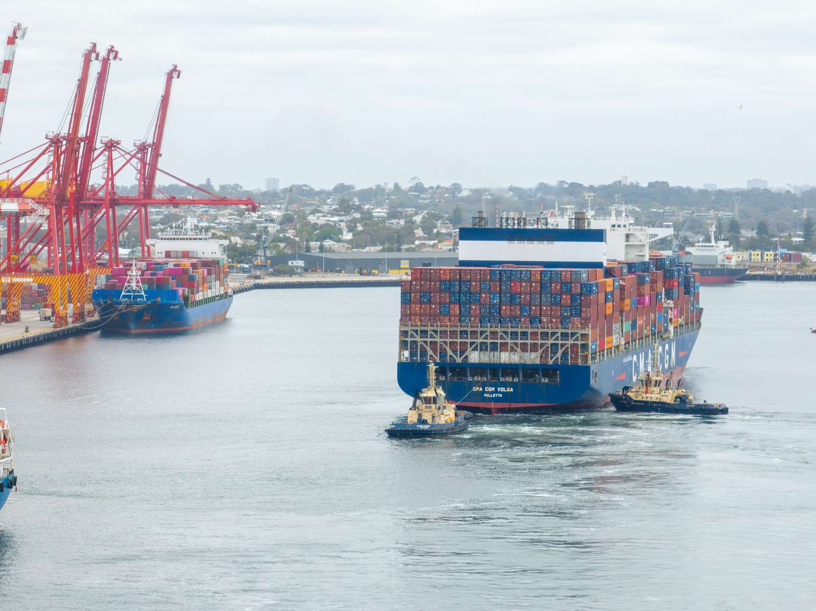 CMA CGM Volga arrives at Fremantle, 9 November 2024. Credit Les Moyle, Balm Commercial Photography