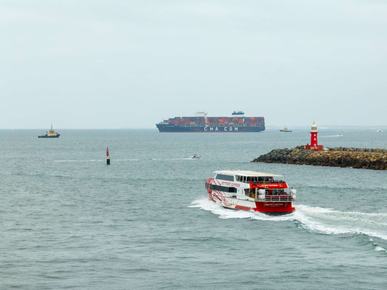 CMA CGM Volga arrives at Fremantle, 9 November 2024. Credit Les Moyle, Balm Commercial Photography